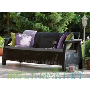 Садовый диван Keter Corfu II Love Seat Max (графит) картинка 2